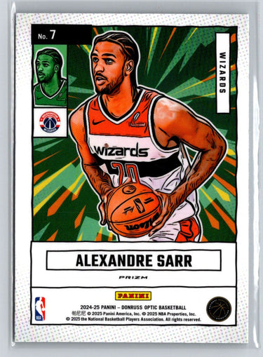 2024-25 Donruss Optic #7 Alexandre Sarr Net Marvels Fast Break Holo E5