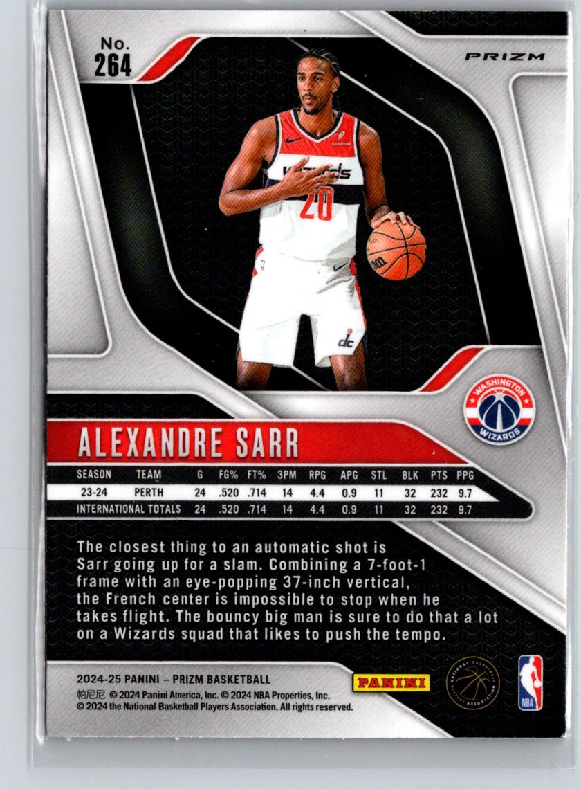 2024-25 Panini Prizm #264 Alexandre Sarr Prizms Red Ice E5
