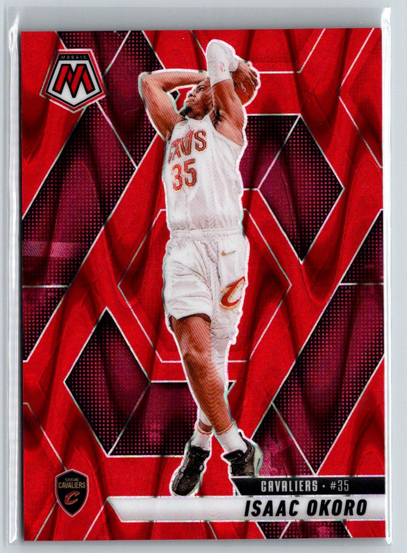2024-25 Panini Mosaic #12 Isaac Okoro International Red Mosaic #/75 E5