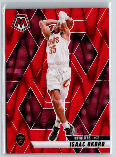 2024-25 Panini Mosaic #12 Isaac Okoro International Red Mosaic #/75 E5