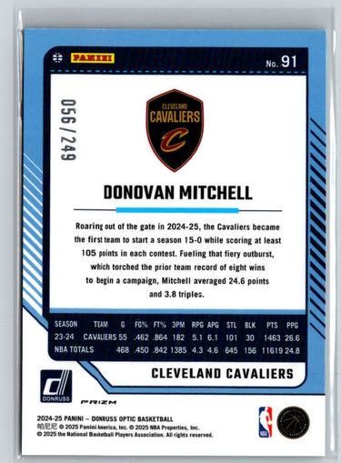 2024-25 Donruss Optic #91 Donovan Mitchell Green Shock #/149 E5