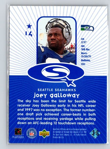1998 UD Choice #14 Joey Galloway StarQuest Blue E5