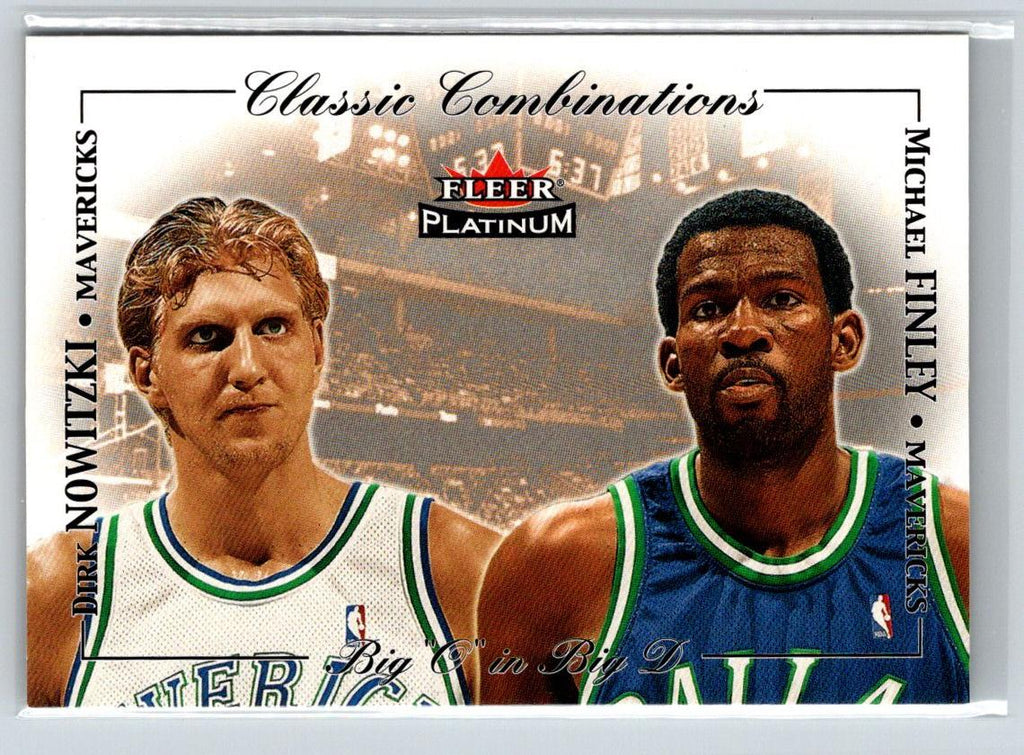 2001-02 Fleer Platinum Dirk Nowitzki/Michael Finley Classic Combinations E6