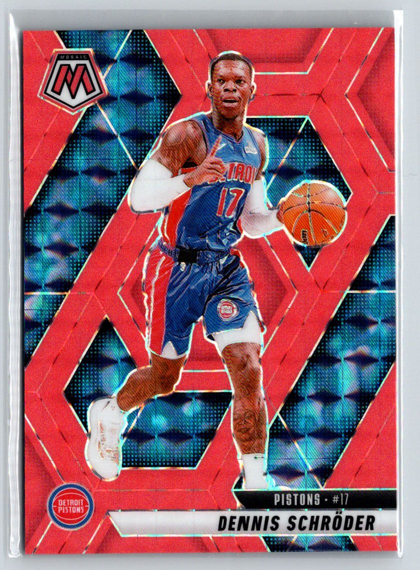 2024-25 Panini Mosaic Dennis Schroder Choice Fusion Red & Yellow Mosaic /75 E6