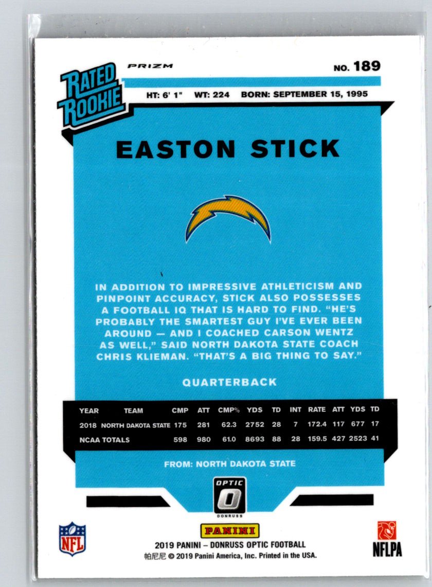 2019 Donruss Optic #189 Easton Stick Red and Yellow E6