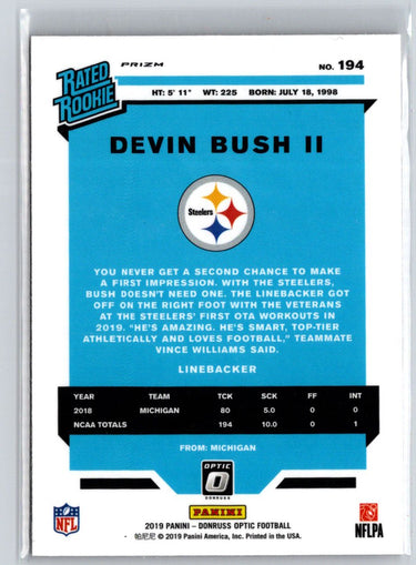 2019 Donruss Optic #194 Devin Bush II Pink E6