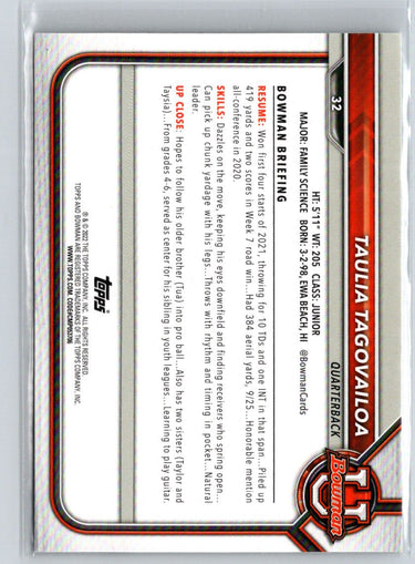 2021-22 Bowman University #32 Taulia Tagovailoa E6
