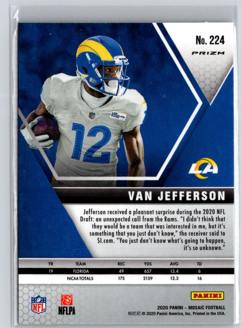 2020 Panini Mosaic #224 Van Jefferson Prizm Reactive Green E6