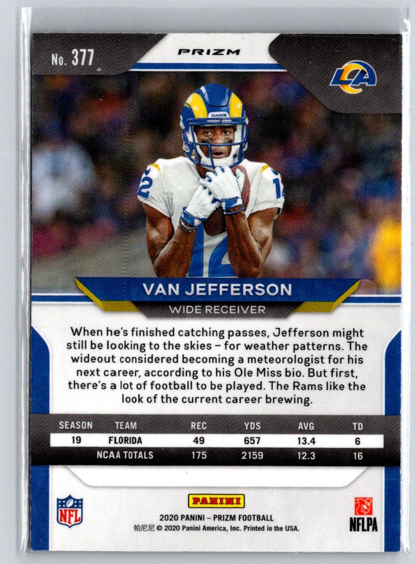 2020 Panini Prizm #377 Van Jefferson Prizm Red White and Blue E6