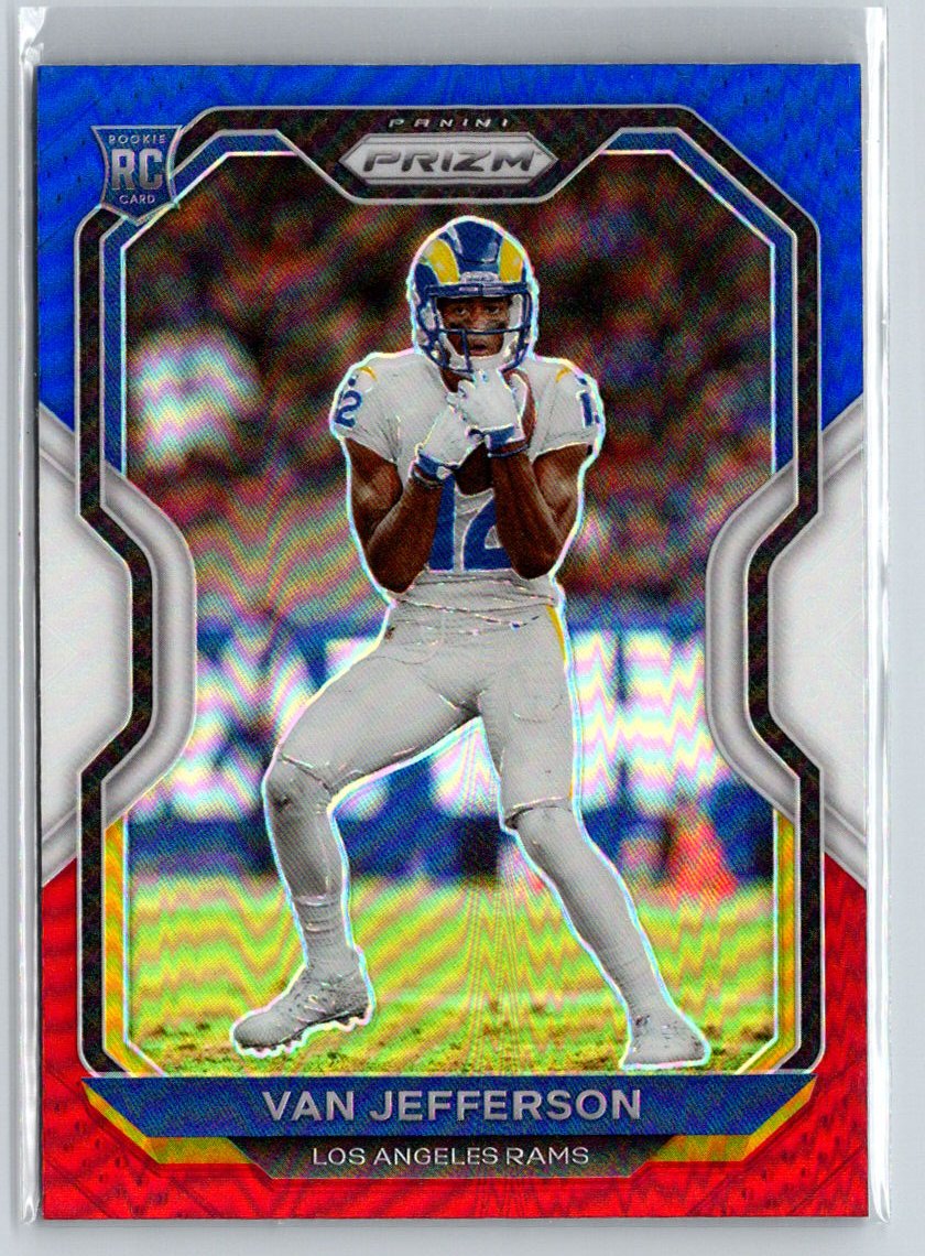 2020 Panini Prizm #377 Van Jefferson Prizm Red White and Blue E6
