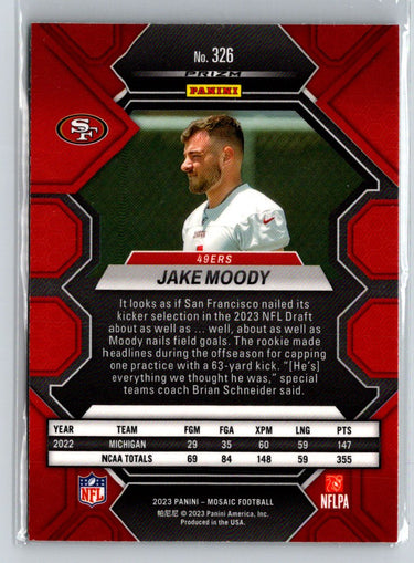 2023 Panini Mosaic #326 Jake Moody Green Mosaic E6