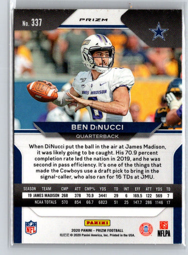 2020 Panini Prizm #337 Ben DiNucci Prizm Disco E6