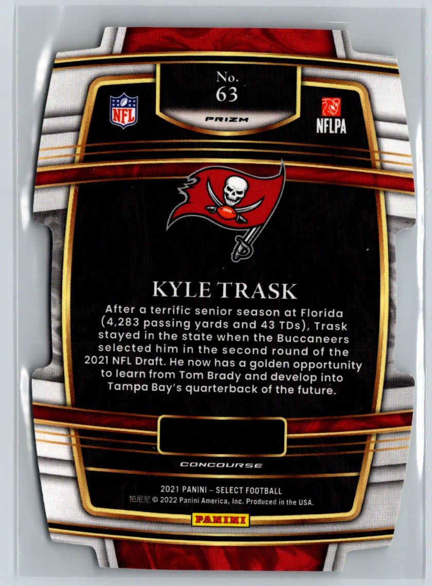 2021 Panini Select #63 Kyle Trask Green and Yellow Prizm Die Cut E6