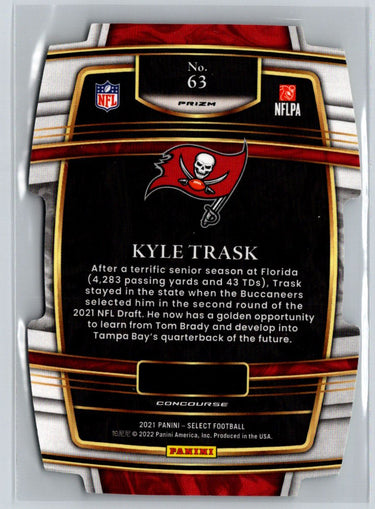2021 Panini Select #63 Kyle Trask Green and Yellow Prizm Die Cut E6