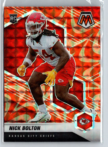 2021 Panini Mosaic #366 Nick Bolton Prizm Reactive Orange E8