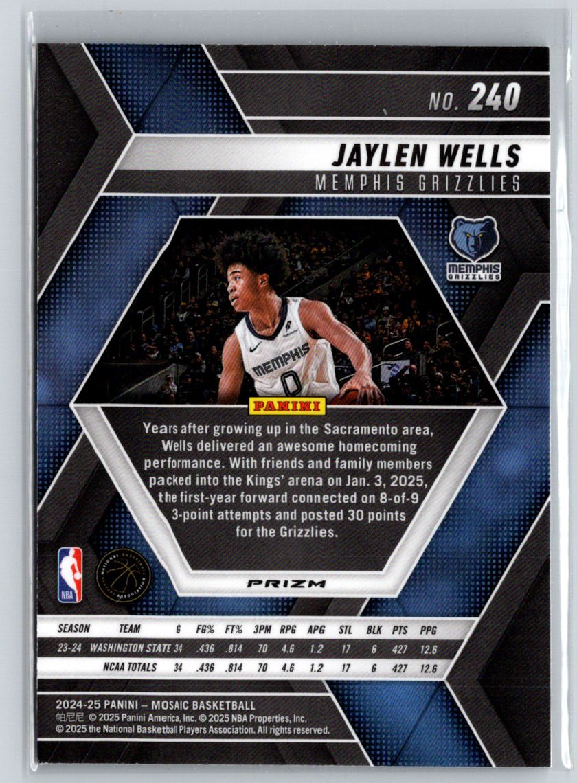 2024-25 Panini Mosaic #240 Jaylen Wells Silver E8