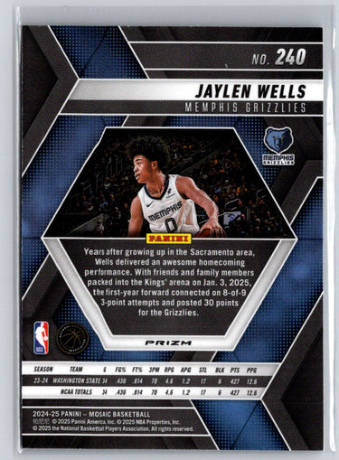 2024-25 Panini Mosaic #240 Jaylen Wells Silver E8