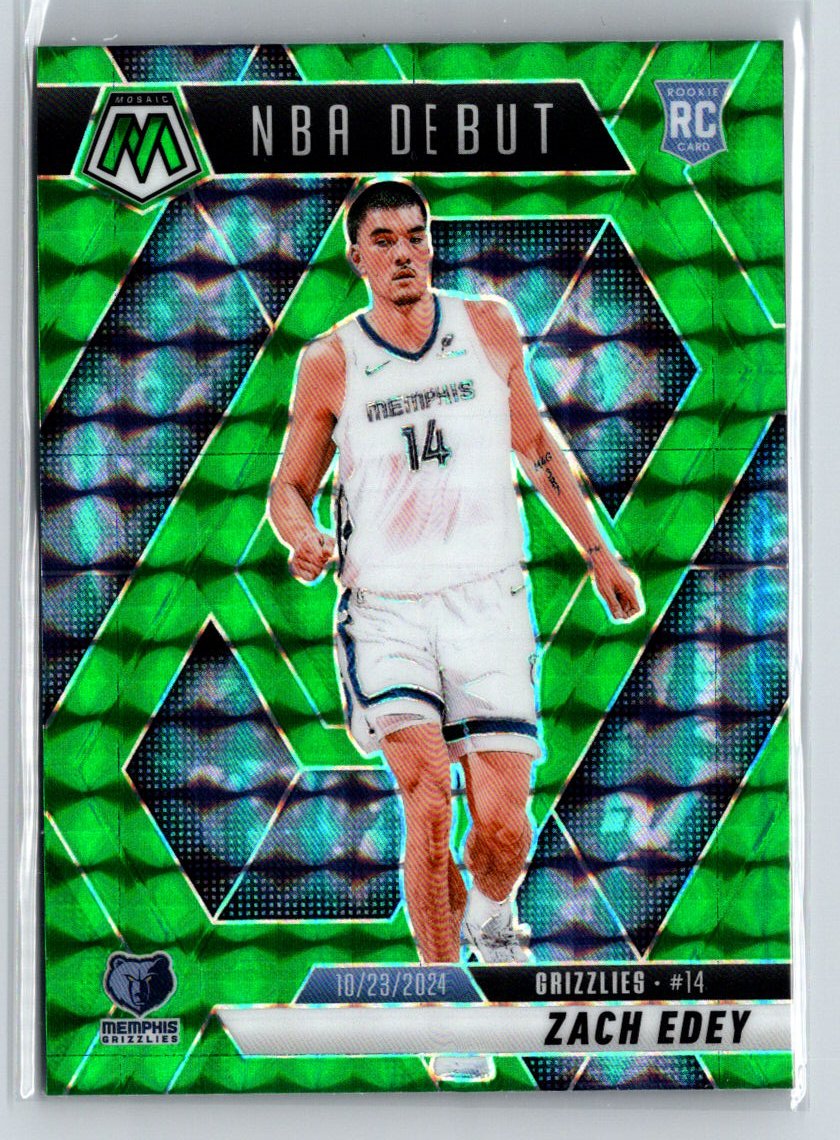 2024-25 Panini Mosaic #251 Zach Edey Green Mosaic E8
