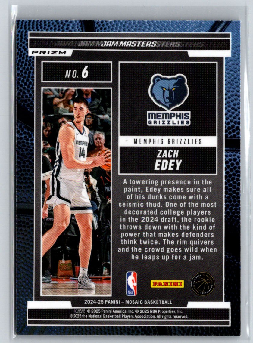 2024-25 Panini Mosaic #6 Zach Edey Jam Masters Mosaic Green E8