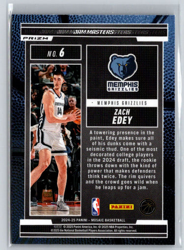 2024-25 Panini Mosaic #6 Zach Edey Jam Masters Mosaic Green E8
