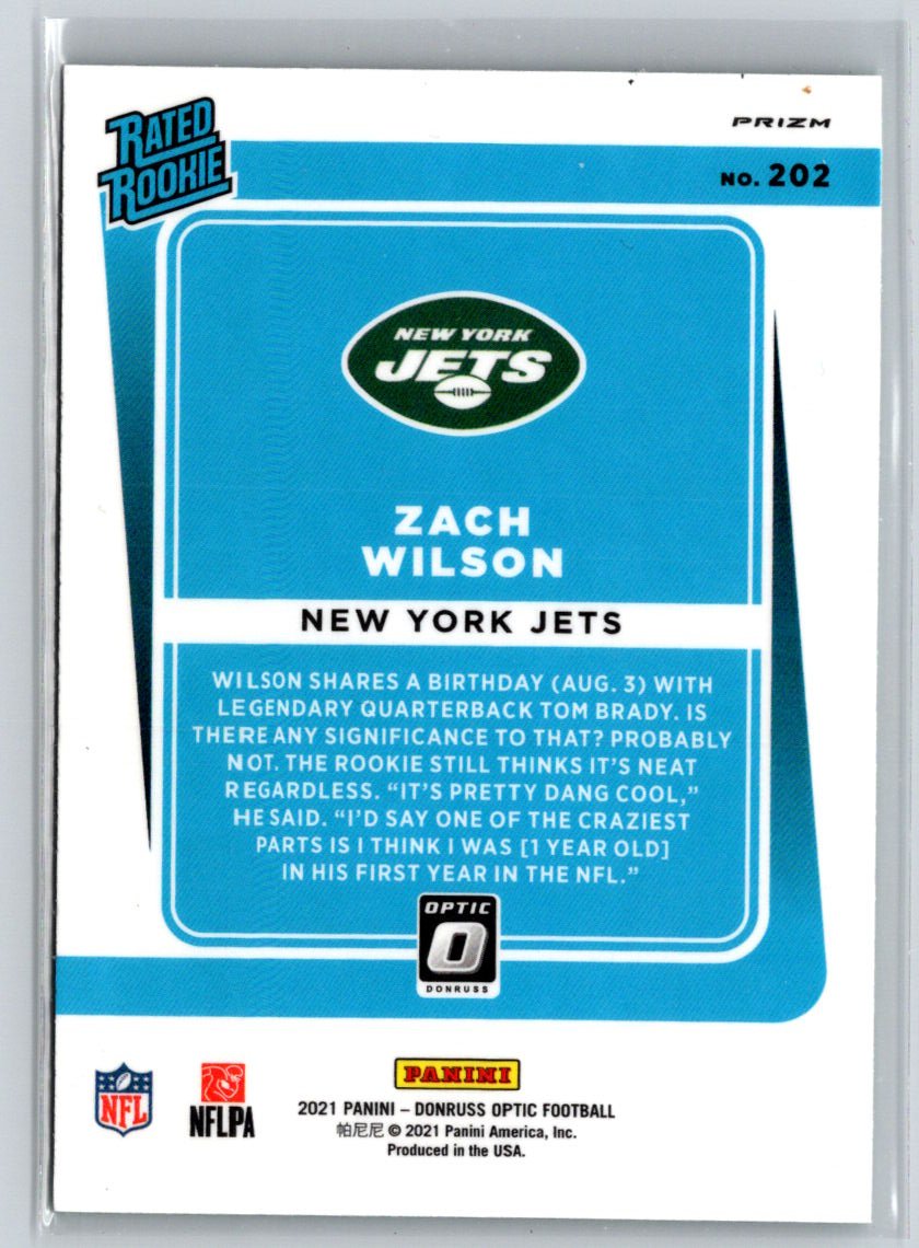 2021 Donruss Optic #202 Zach Wilson Green Velocity E8