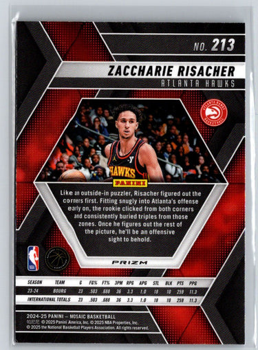 2024-25 Panini Mosaic #213 Zaccharie Risacher Base Mosaic E9