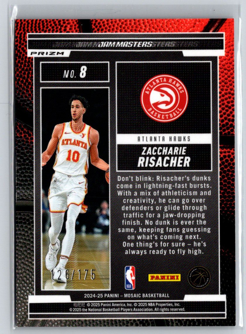 2024-25 Mosaic #8 Zaccharie Risacher Jam Masters Purple Fluorescent #/175 E9