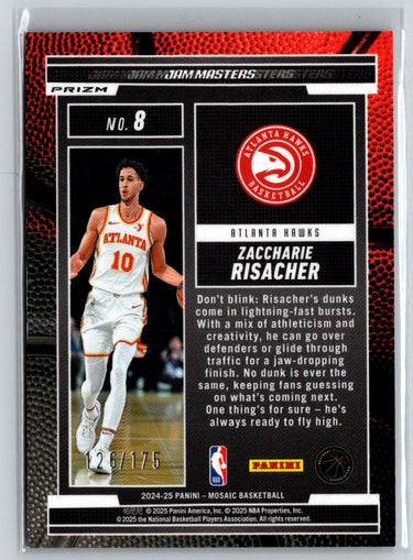 2024-25 Mosaic #8 Zaccharie Risacher Jam Masters Purple Fluorescent #/175 E9