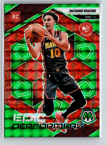 2024-25 Panini Mosaic #11 Zaccharie Risacher Epic Performers Mosaic Green E9