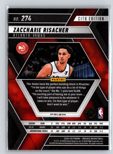 2024-25 Panini Mosaic #274 Zaccharie Risacher Silver E9