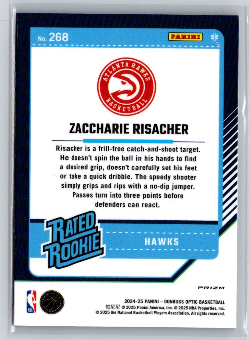2024-25 Donruss Optic #268 Zaccharie Risacher Hyper Pink E9