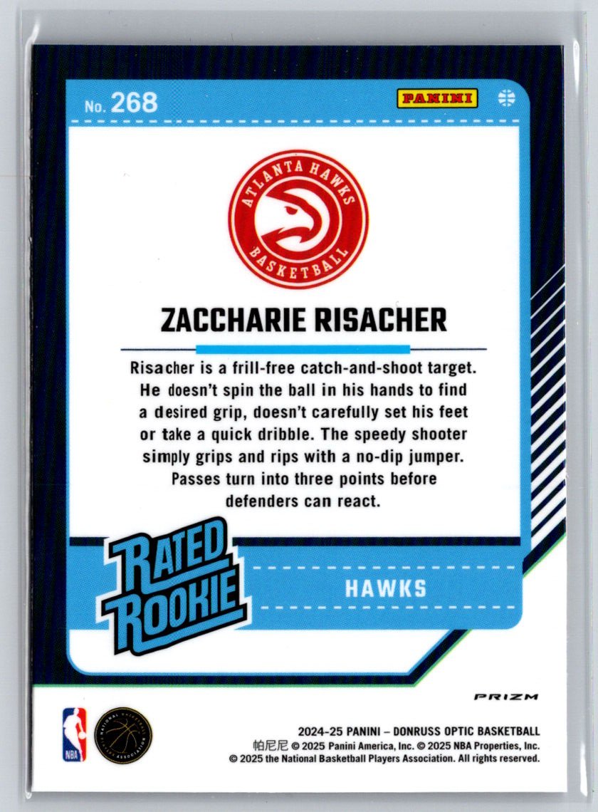 2024-25 Donruss Optic #268 Zaccharie Risacher Hyper Pink E9