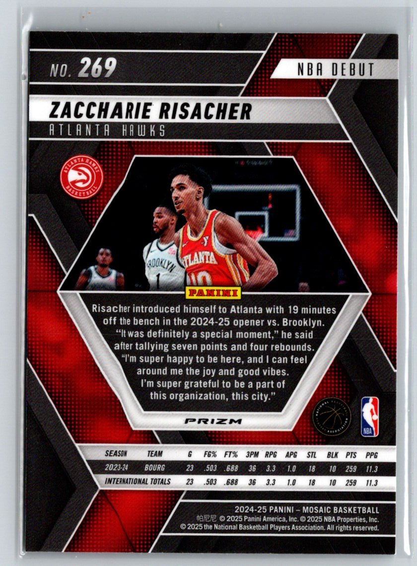 2024-25 Panini Mosaic #269 Zaccharie Risacher Green Mosaic E9