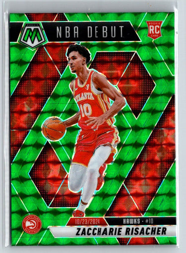 2024-25 Panini Mosaic #269 Zaccharie Risacher Green Mosaic E9