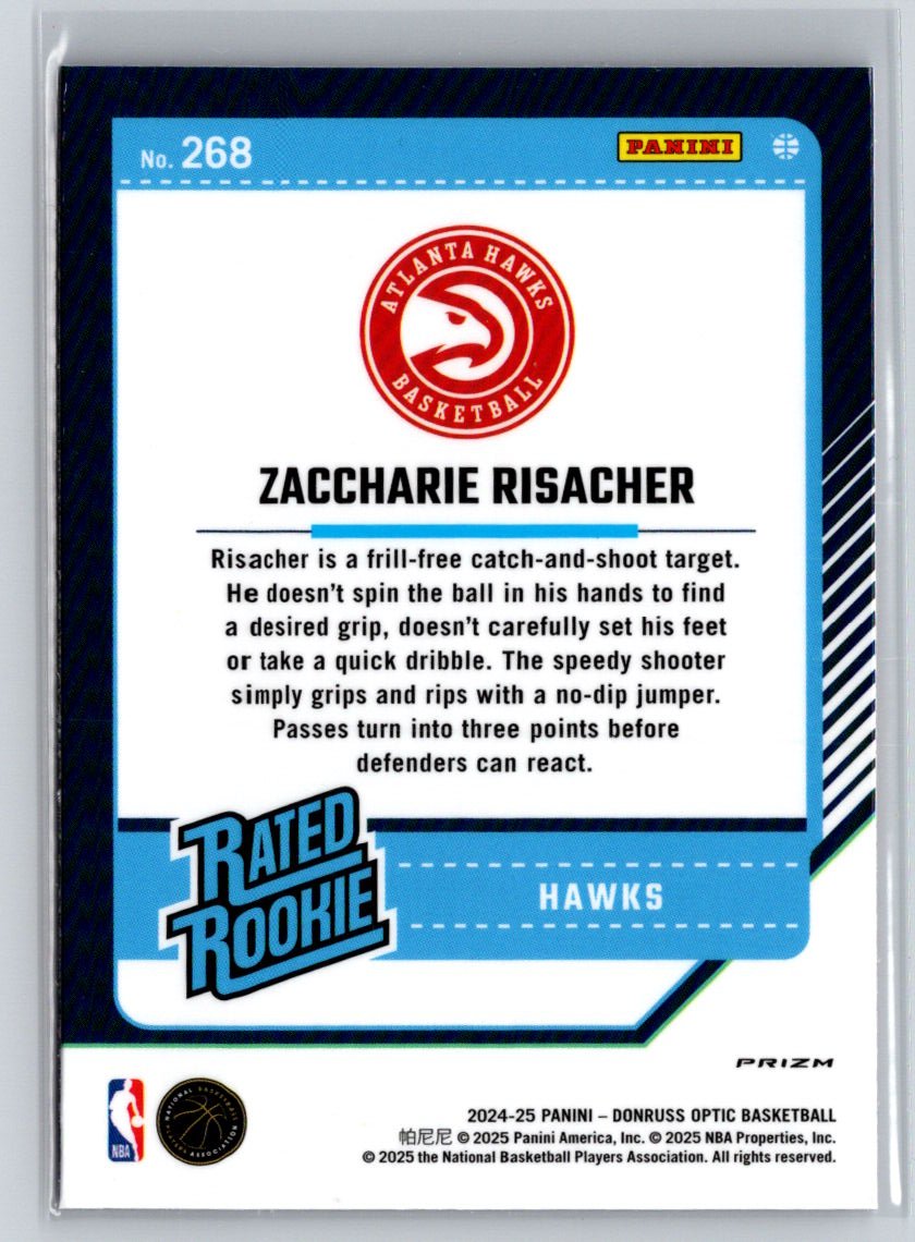 2024-25 Donruss Optic #268 Zaccharie Risacher Hyper Pink E9
