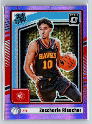 2024-25 Donruss Optic #268 Zaccharie Risacher Hyper Pink E9