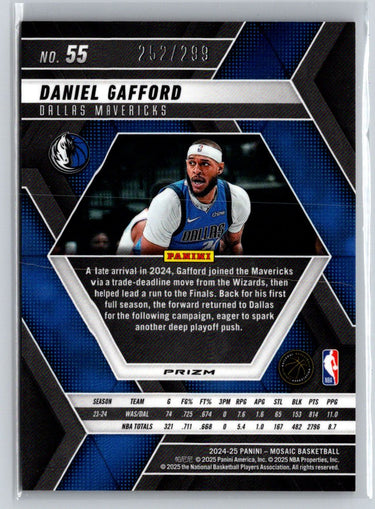2024-25 Panini Mosaic #55 Daniel Gafford Red Seismic Mosaic #/299 E9