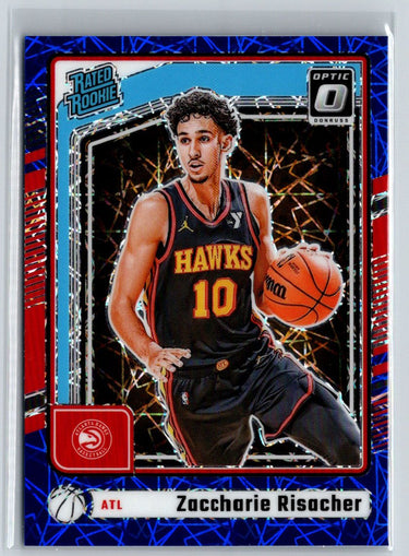 2024-25 Donruss Optic #268 Zaccharie Risacher Blue Velocity E9
