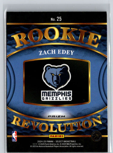 2024-25 Panini Select #25 Zach Edey Rookie Revolution Silver Prizms E9