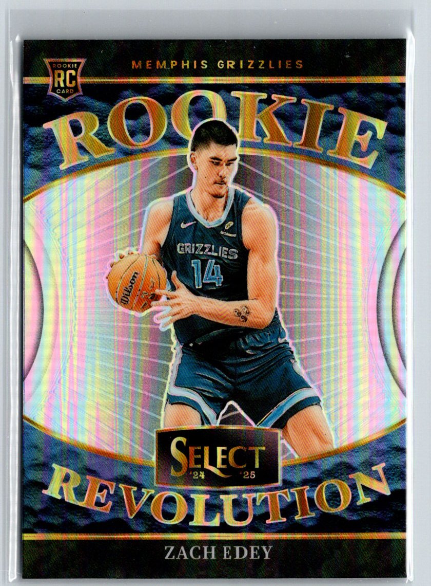2024-25 Panini Select #25 Zach Edey Rookie Revolution Silver Prizms E9