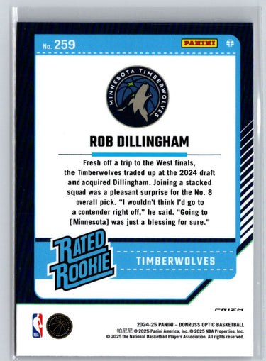 2024-25 Donruss Optic #259 Rob Dillingham Hyper Pink E10
