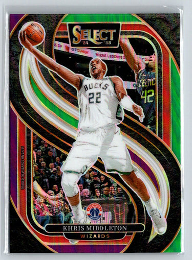 2024-25 Panini Select #161 Khris Middleton Tri-Color Prizm E10