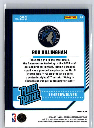 2024-25 Donruss Optic #259 Rob Dillingham Holo E10