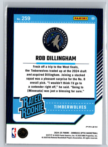 2024-25 Donruss Optic #259 Rob Dillingham Holo E10