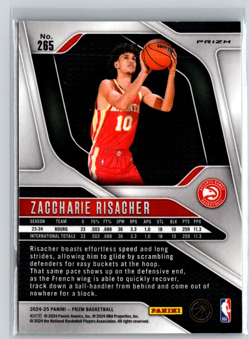 2024-25 Panini Prizm #265 Zaccharie Risacher Prizms Green E10