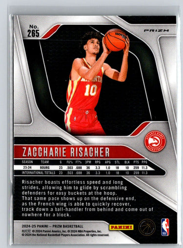 2024-25 Panini Prizm #265 Zaccharie Risacher Prizms Green E10