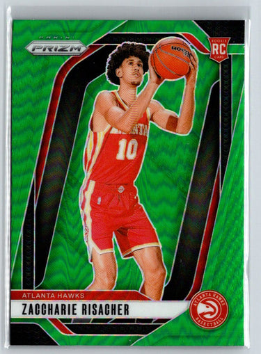 2024-25 Panini Prizm #265 Zaccharie Risacher Prizms Green E10