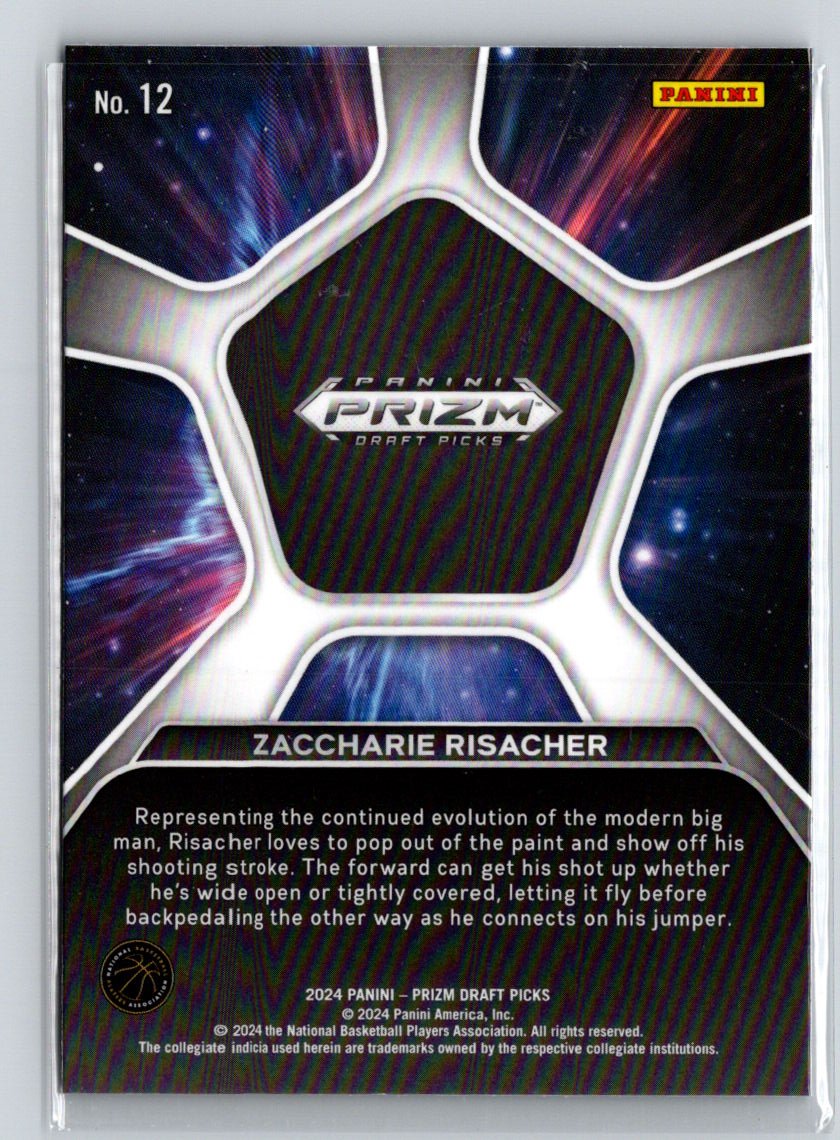 2024 Panini Prizm Draft Picks #12 Zaccharie Risacher Deep Space E10
