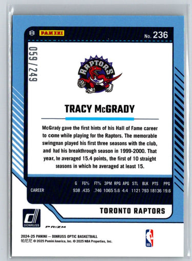 2024-25 Donruss Optic #236 Tracy McGrady Hyper Green #/249 E10