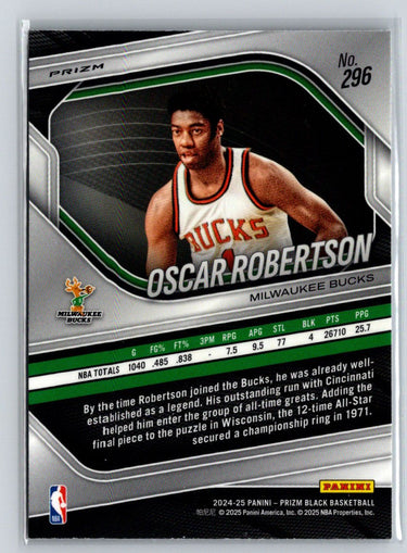 2024-25 Panini Prizm Black #296 Oscar Robertson Hyper E10